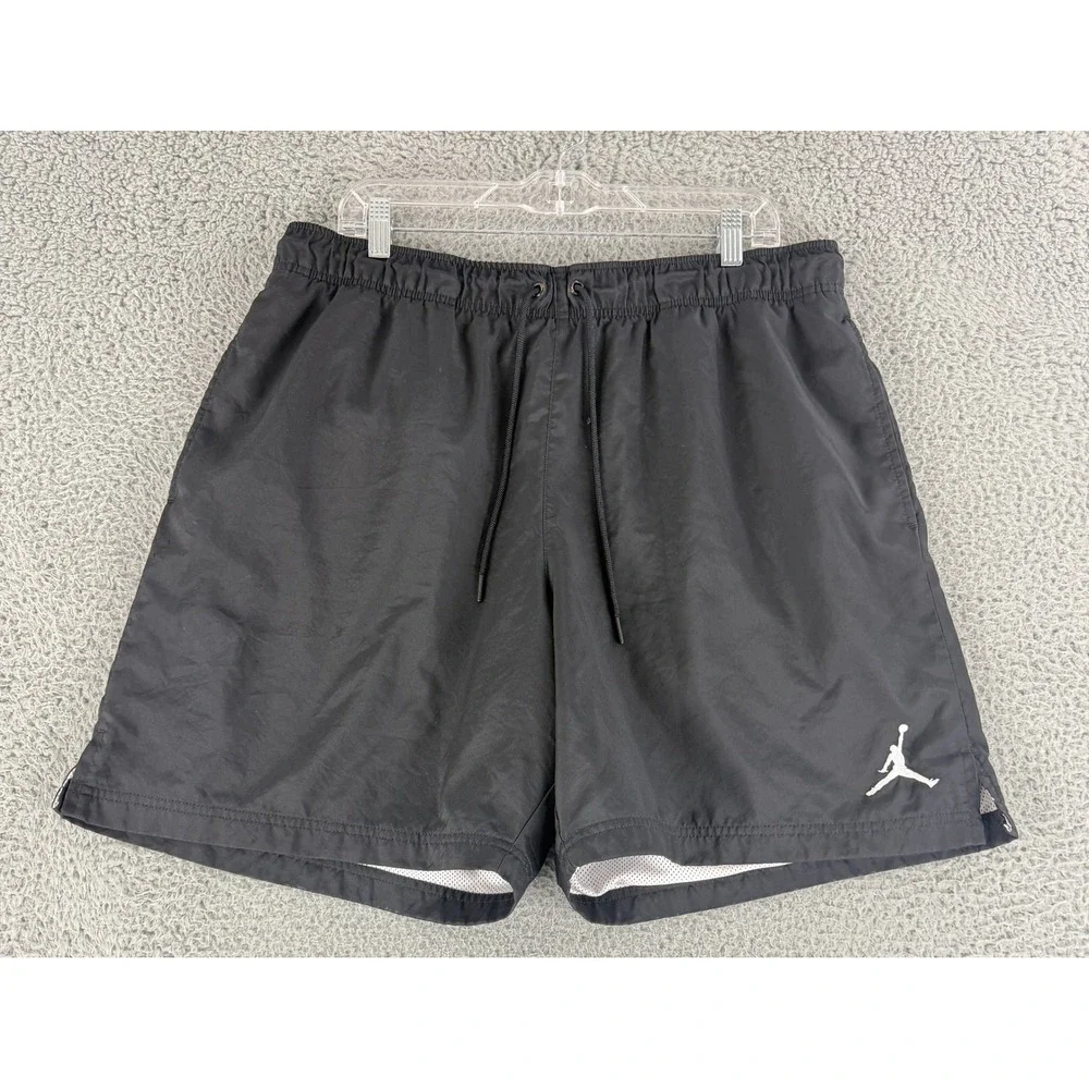 Jordan Jumpman Poolside Shorts Mens 2XL Black White Mesh Basketball Athletic